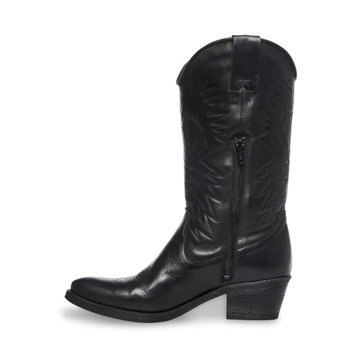 Steve Madden Hayward Black Leather Womens Boots Steve Madden Hayward Black Leather Womens Boots