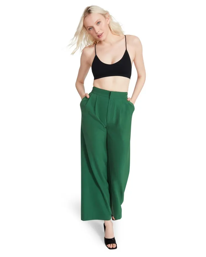 Steve Madden High Waisted Trouser Green Womens Bottoms