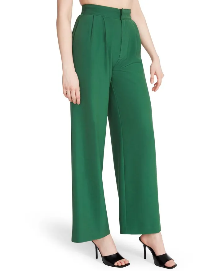 Steve Madden High Waisted Trouser Green Womens Bottoms