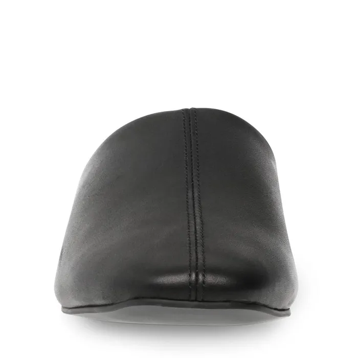 Steve Madden Kalvin Black Leather Womens Flats