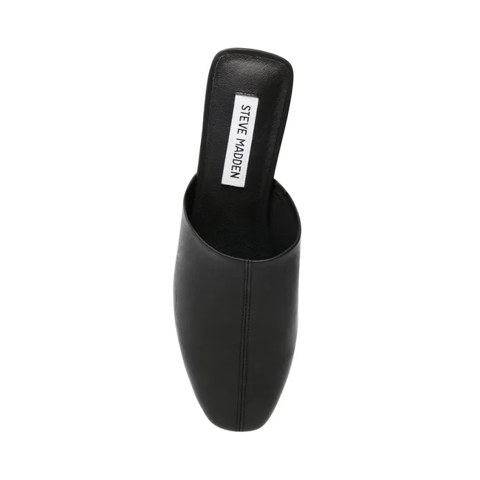 Steve Madden Kalvin Black Leather Womens Flats