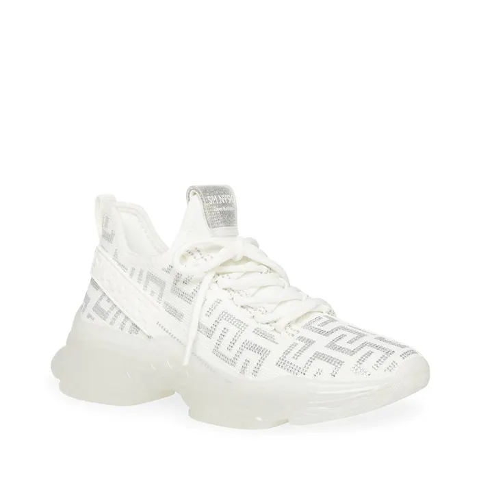 Steve Madden Maxima S Whitesilver White Silver Womens Sneakers