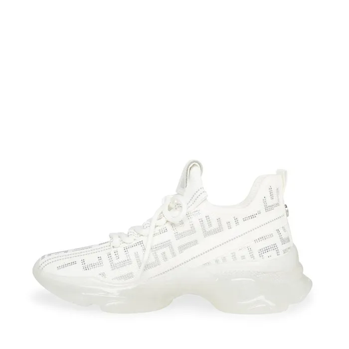 Steve Madden Maxima S Whitesilver White Silver Womens Sneakers
