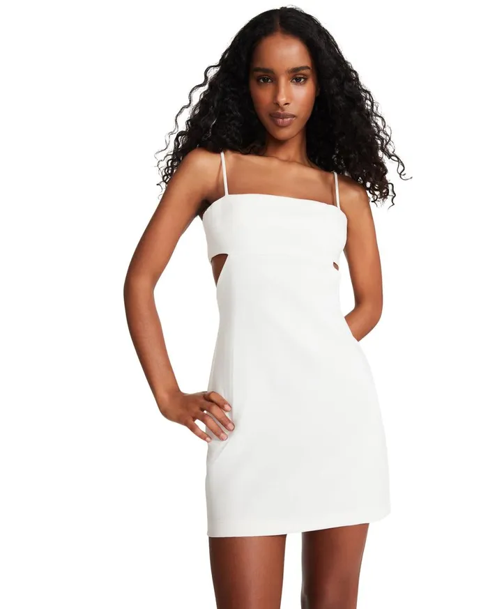 Steve Madden Side Cut Mini Dress White Womens Dresses Steve Madden Side Cut Mini Dress White Womens Dresses