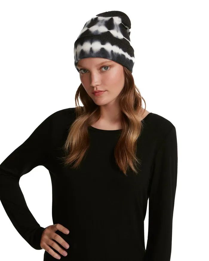 Steve Madden Tie Dye Beanie Black Womens Hats and Hair Accessories