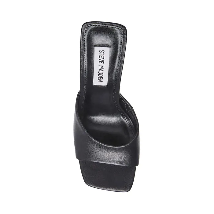 Steve Madden Twists Black Leather Womens Mules Steve Madden Twists Black Leather Womens Mules