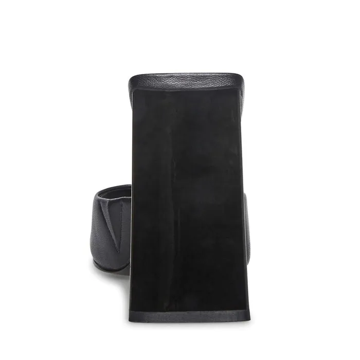 Steve Madden Twists Black Leather Womens Mules Steve Madden Twists Black Leather Womens Mules