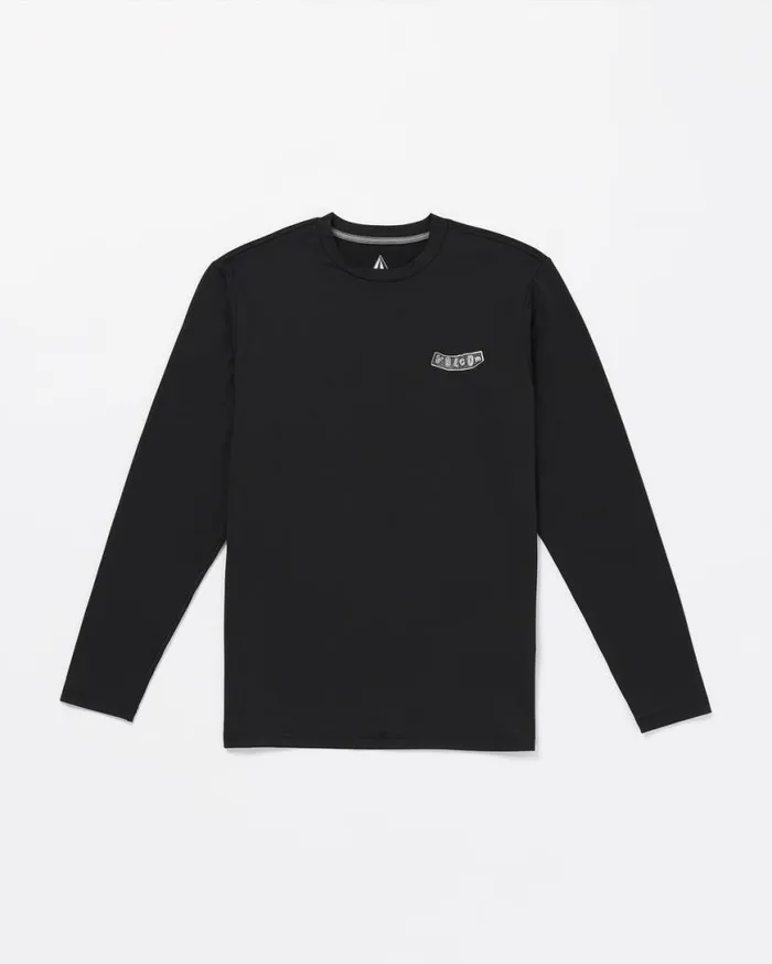 Stone Pistol Long Sleeve Rashguard 8211 Black Mens Volcom Rashguards