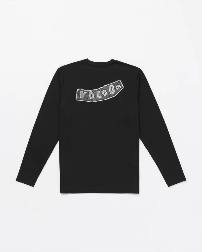 Stone Pistol Long Sleeve Rashguard 8211 Black Mens Volcom Rashguards