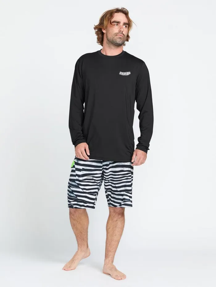 Stone Pistol Long Sleeve Rashguard 8211 Black Mens Volcom Rashguards
