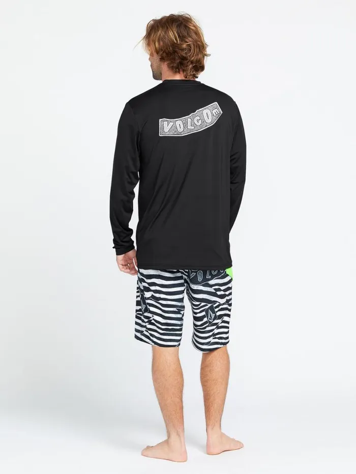Stone Pistol Long Sleeve Rashguard 8211 Black Mens Volcom Rashguards