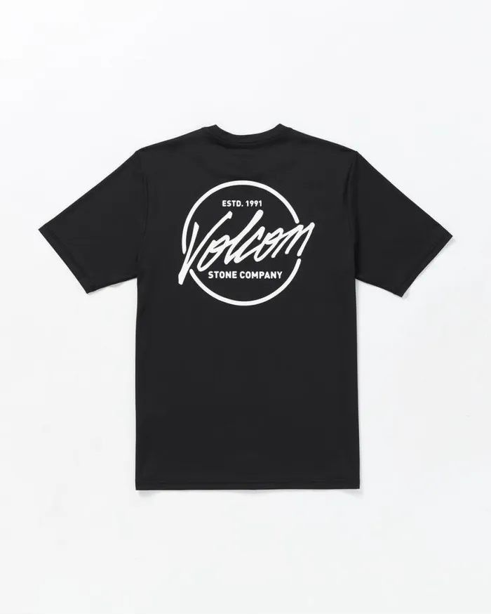 Stone Stamp Short Sleeve Rashguard 8211 Black Mens Volcom Mountain Biking