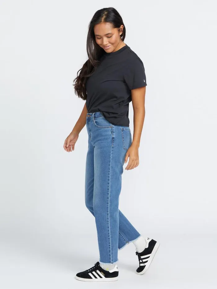 Stone Step Hirise Pants 8211 Jasper Blue Womens Volcom Bottoms