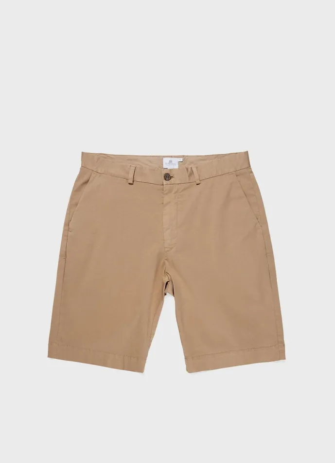 Stretch Cotton Twill Chino Shorts Stone Men SUNSPEL Shorts