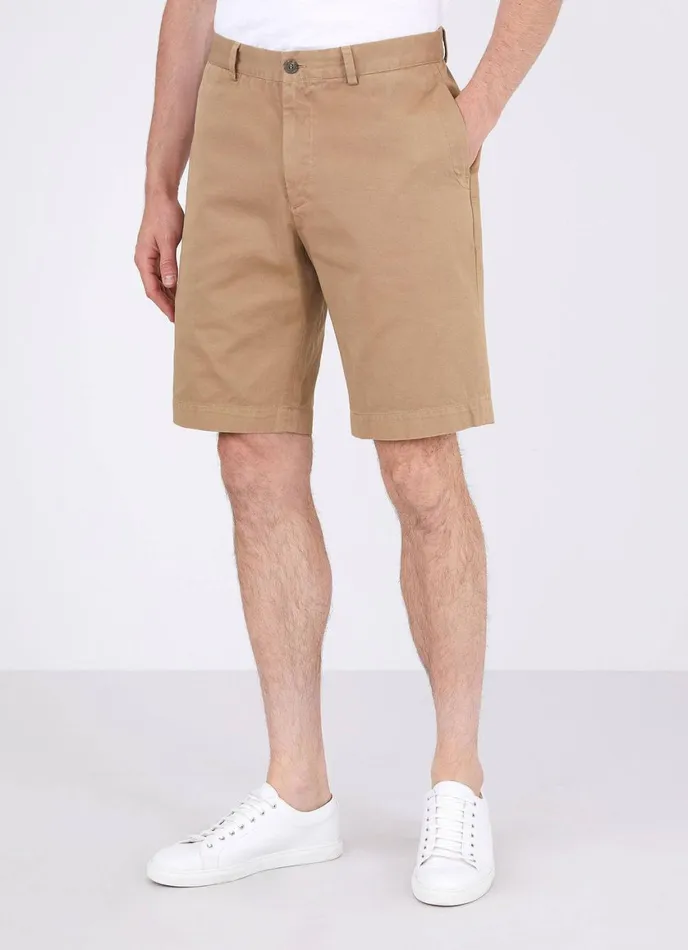 Stretch Cotton Twill Chino Shorts Stone Men SUNSPEL Shorts