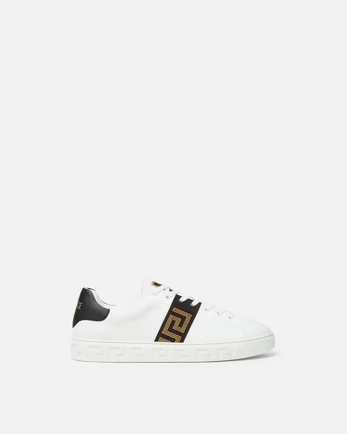 Studded Greca Trainers Blackgold Men Versace Sneakers