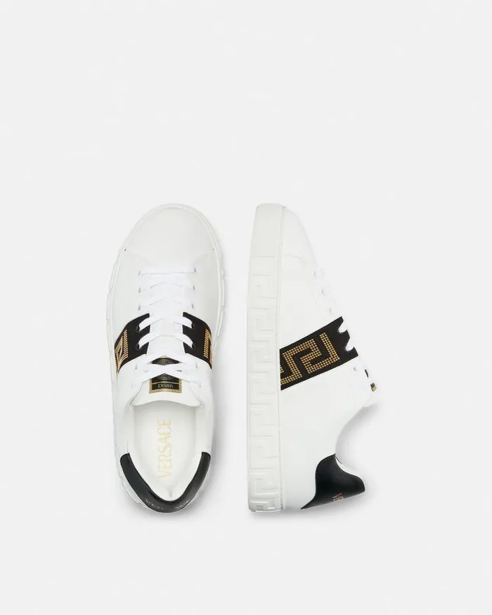 Studded Greca Trainers Blackgold Men Versace Sneakers
