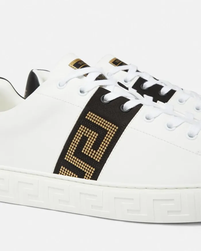 Studded Greca Trainers Blackgold Men Versace Sneakers