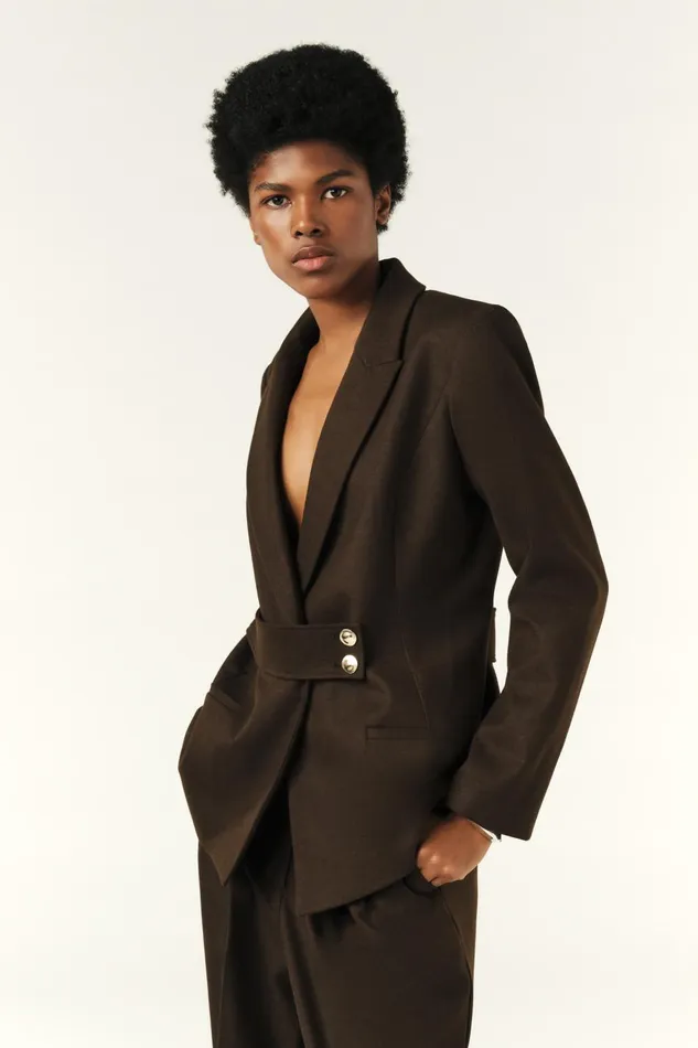 Suit Jacket Bule Beige Women Baandsh Jackets and Coats