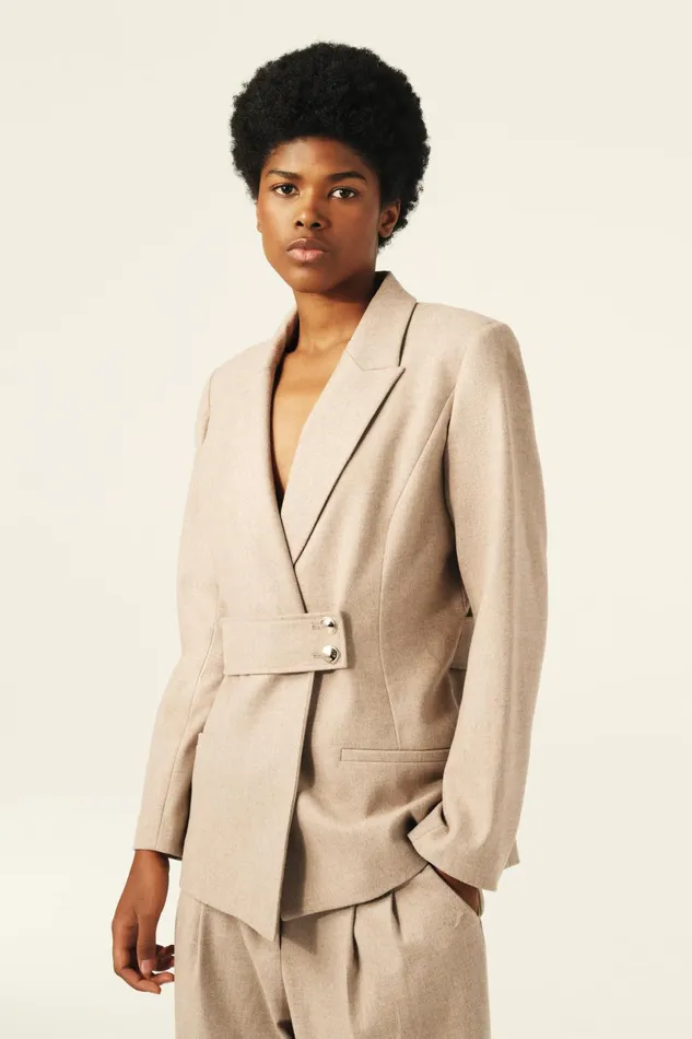 Suit Jacket Bule Beige Women Baandsh Jackets and Coats