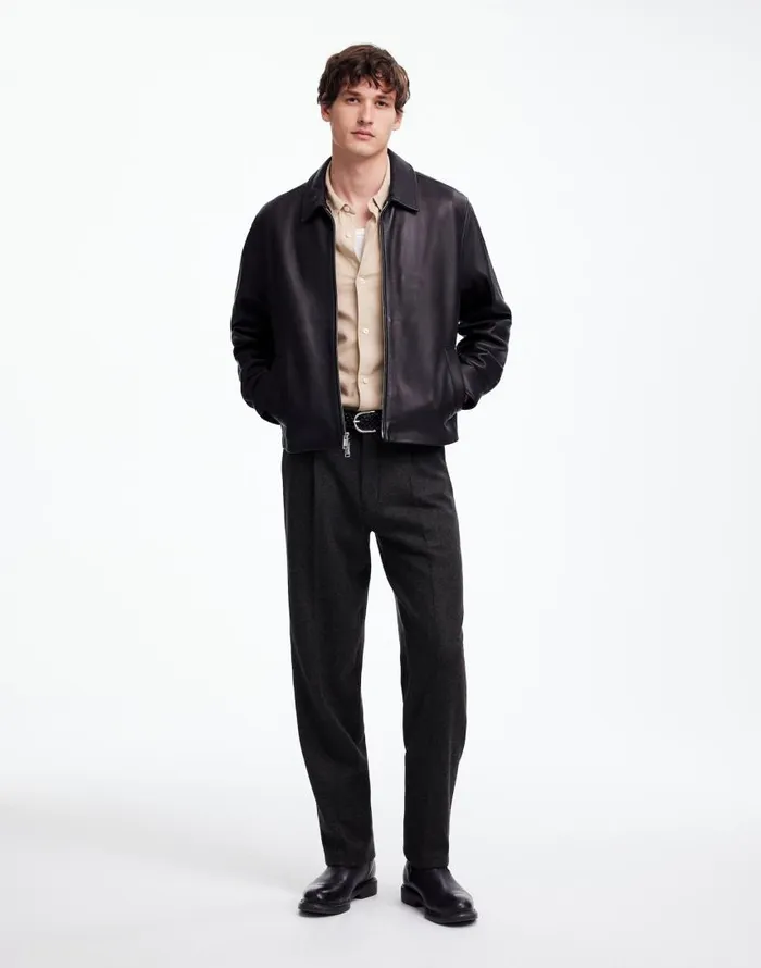 Suiting Men Madewell The Roebling Pleated Trouser In Italian Fabric Hthr Charcoal