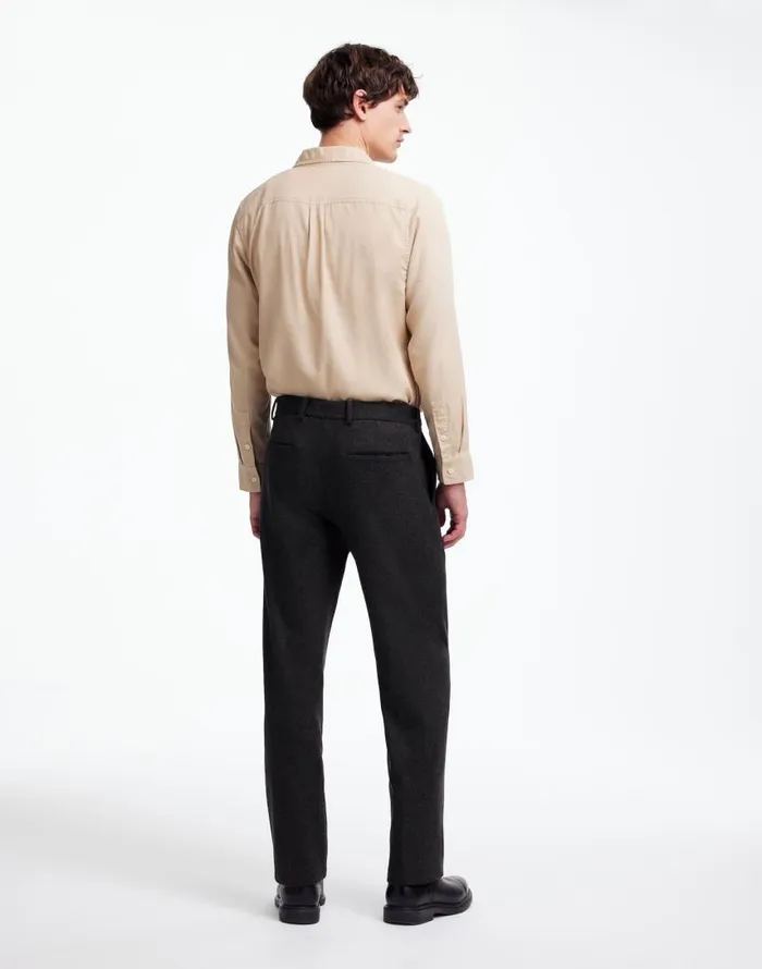 Suiting Men Madewell The Roebling Pleated Trouser In Italian Fabric Hthr Charcoal