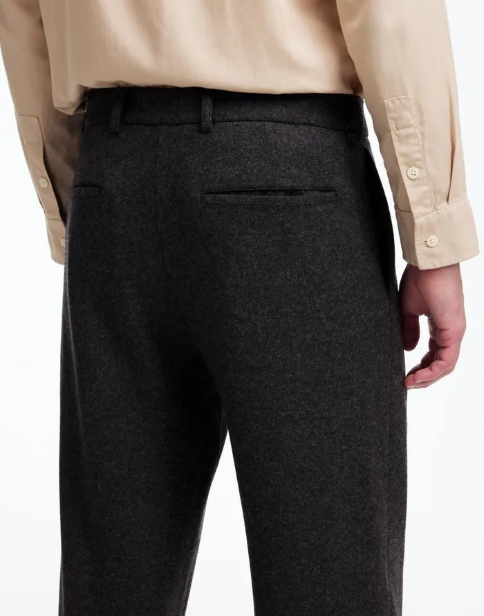 Suiting Men Madewell The Roebling Pleated Trouser In Italian Fabric Hthr Charcoal