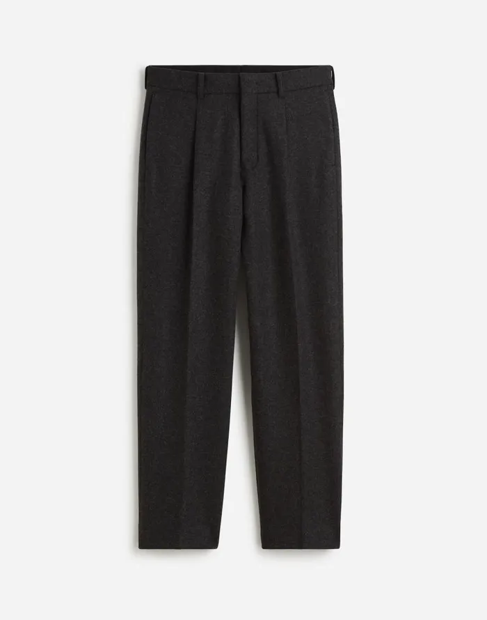 Suiting Men Madewell The Roebling Pleated Trouser In Italian Fabric Hthr Charcoal