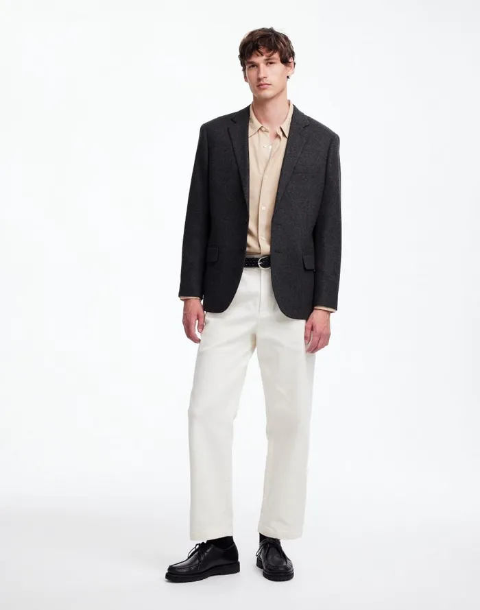 Suiting Men Madewell The Roebling TwoButton Blazer In Italian Fabric Hthr Charcoal