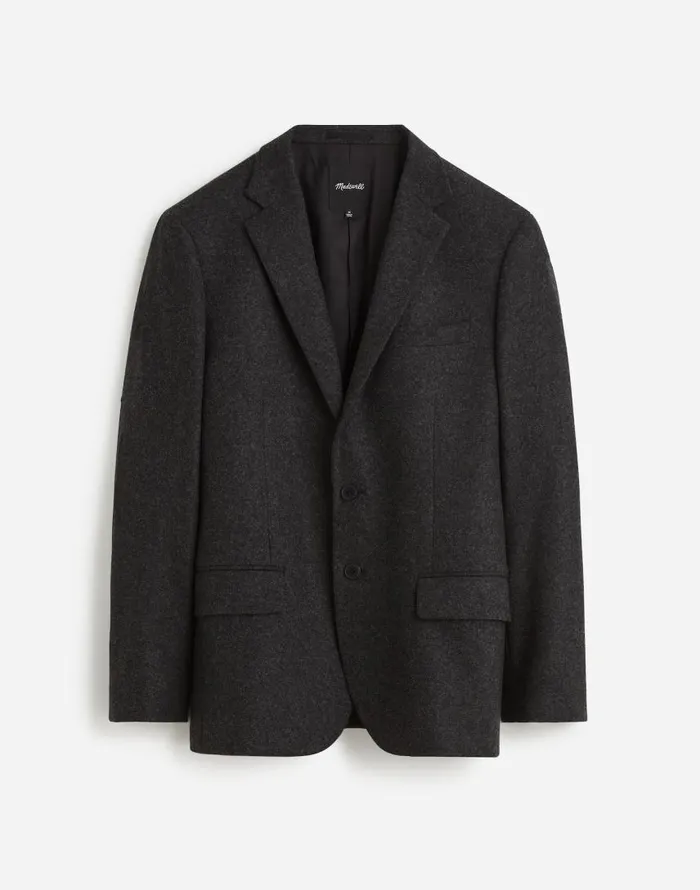 Suiting Men Madewell The Roebling TwoButton Blazer In Italian Fabric Hthr Charcoal