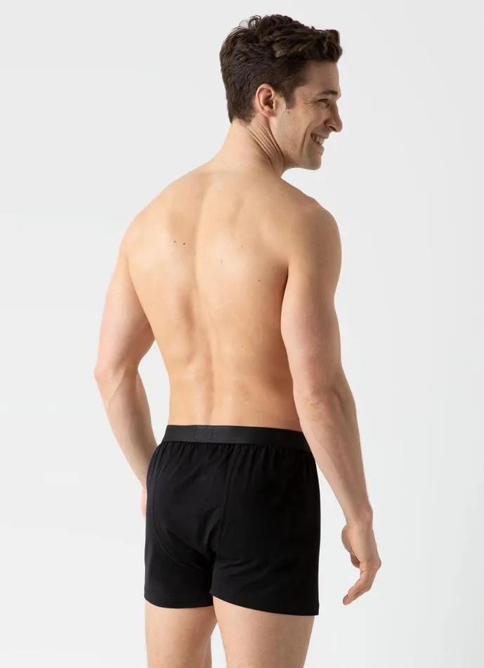 Superfine Cotton OneButton Shorts Black Men SUNSPEL Trunks and Shorts