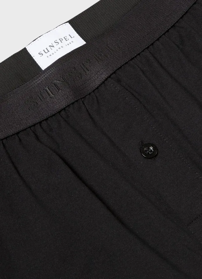 Superfine Cotton OneButton Shorts Black Men SUNSPEL Trunks and Shorts