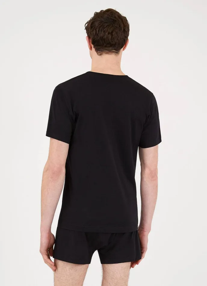 Superfine Cotton Underwear VNeck Tshirt Black Men SUNSPEL Underwear Tops