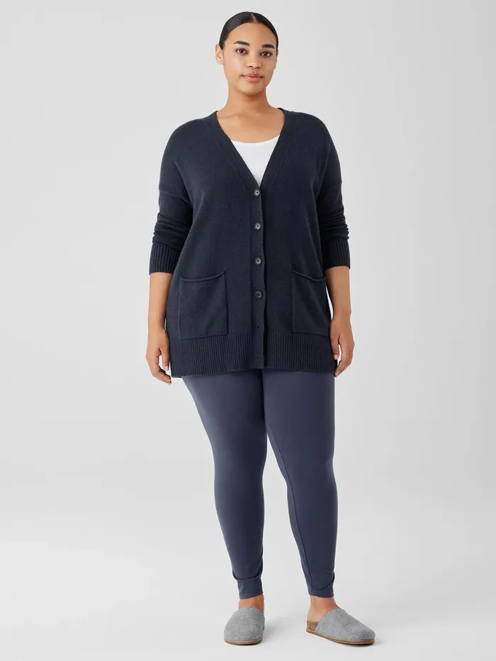 Sweaters and Cardigans Women Eileen Fisher Cotton And Recycled Cashmere VNeck Cardigan Ocean