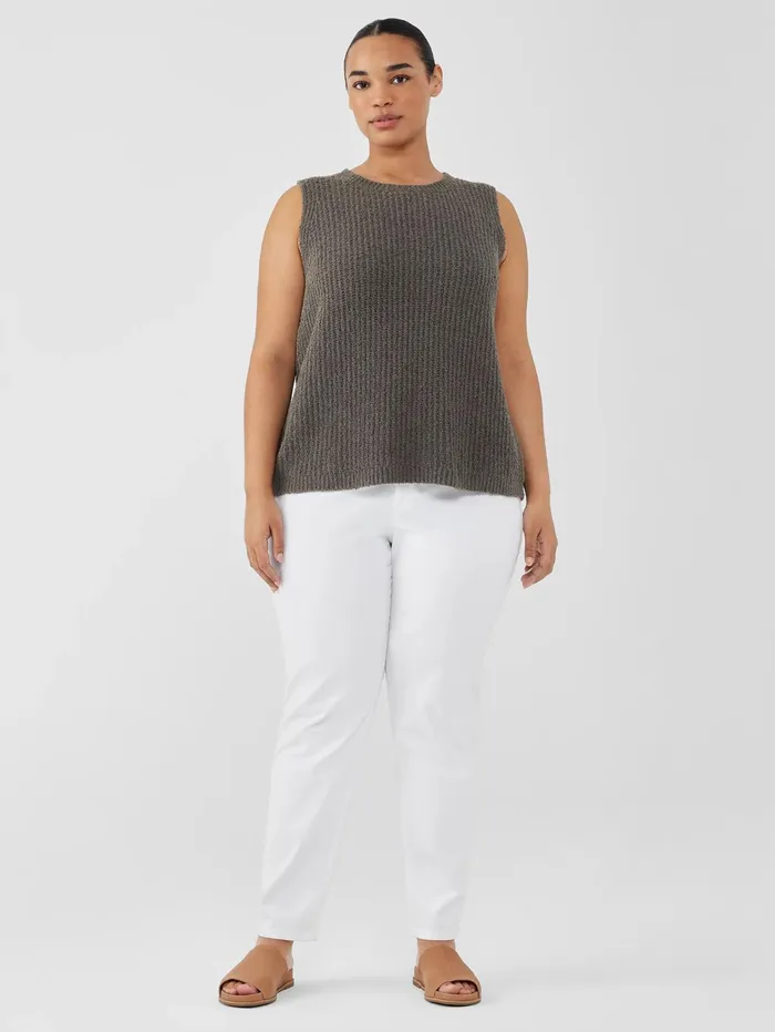 Sweaters and Cardigans Women Eileen Fisher Cotton Fluff Crew Neck Top Grove