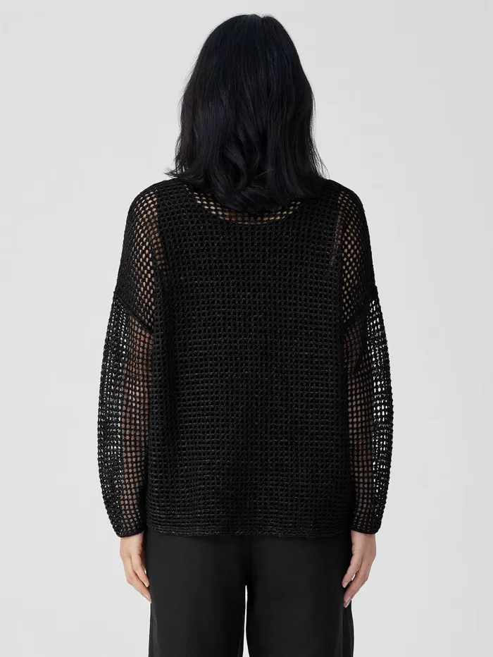 Sweaters and Cardigans Women Eileen Fisher Organic Linen DlavRound Neck Top Black