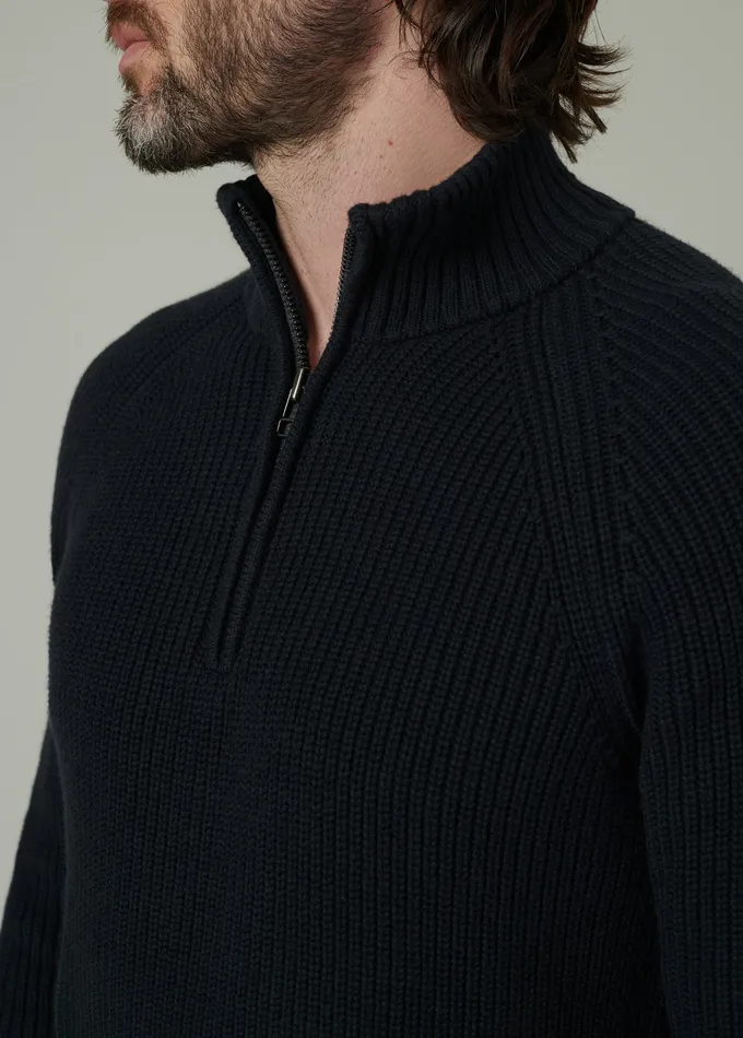 Sweaters Hoodies Men ARCHIE QUARTER ZIP SWEATER Black Joe8217s Jeans