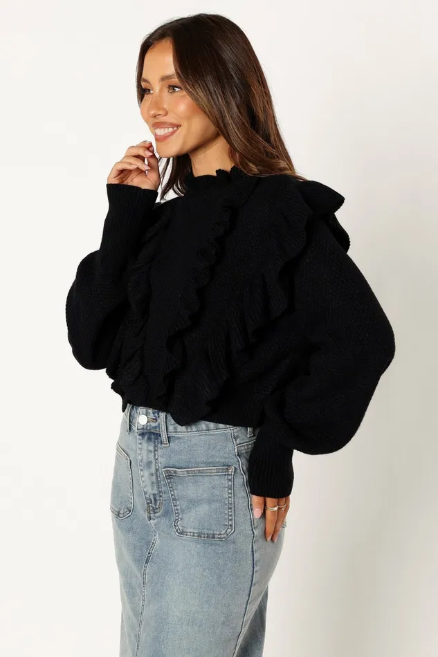 Sweaters Petal and Pup Women Charice Knit Long Sleeve Top Black