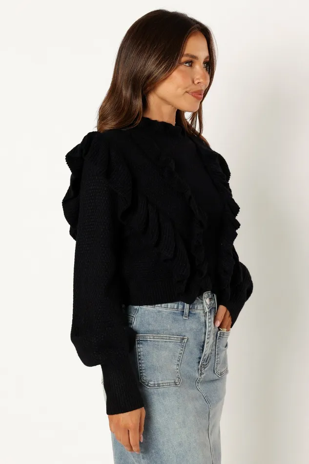 Sweaters Petal and Pup Women Charice Knit Long Sleeve Top Black