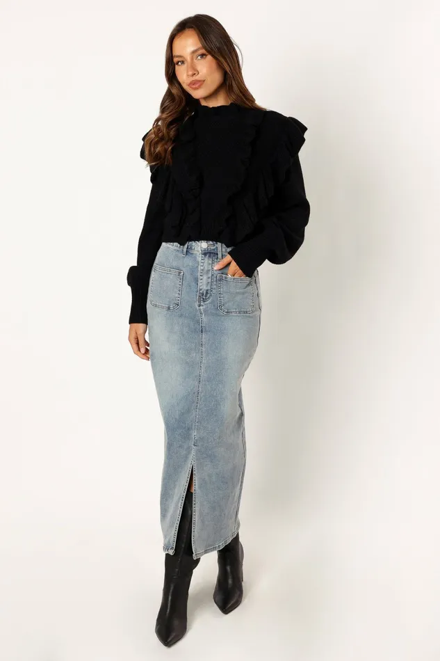 Sweaters Petal and Pup Women Charice Knit Long Sleeve Top Black