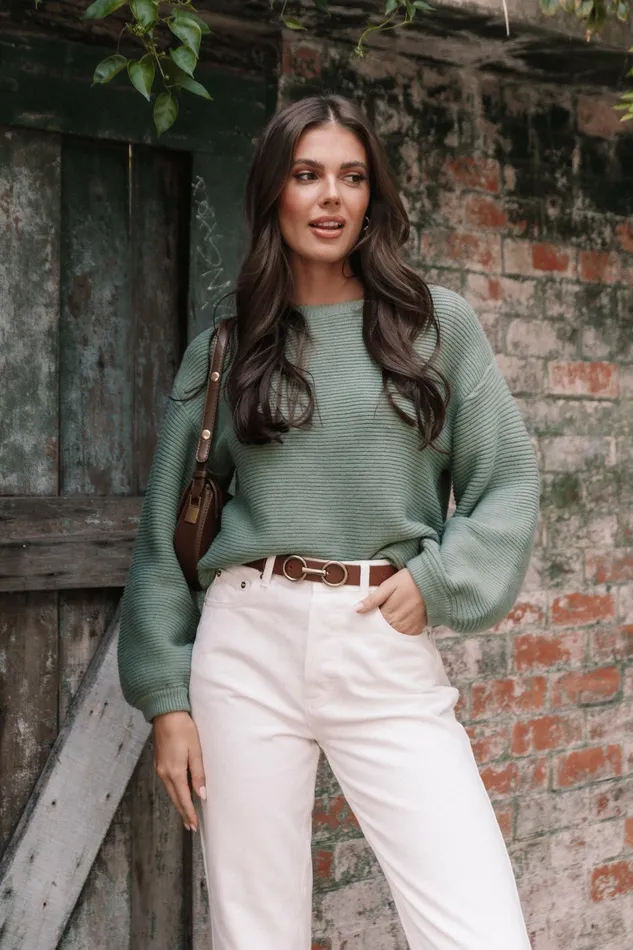 Sweaters Petal and Pup Women Lakelyn Textured Knit Sweater Khaki