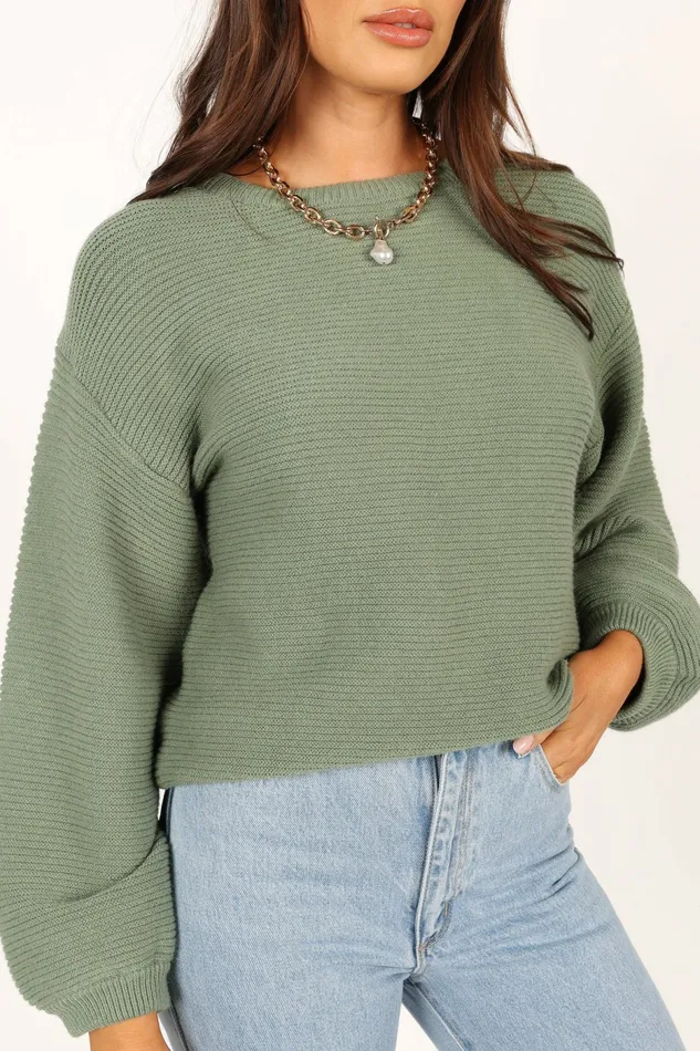 Sweaters Petal and Pup Women Lakelyn Textured Knit Sweater Khaki