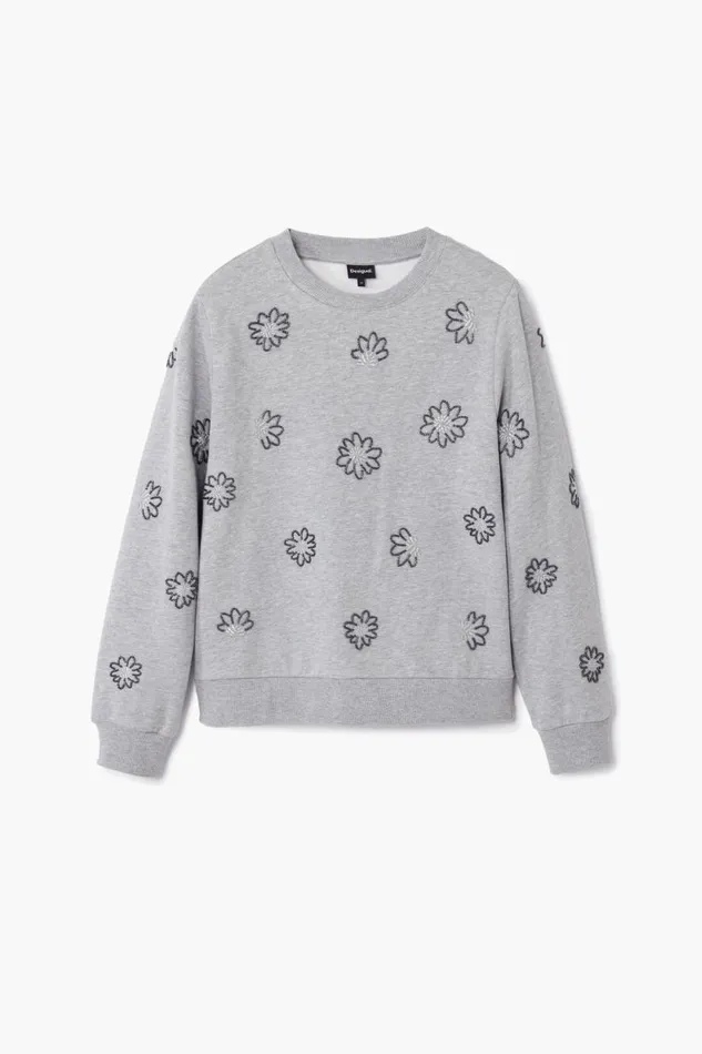 Sweaters Women Desigual Floral Jewel Sweatshirt Black
