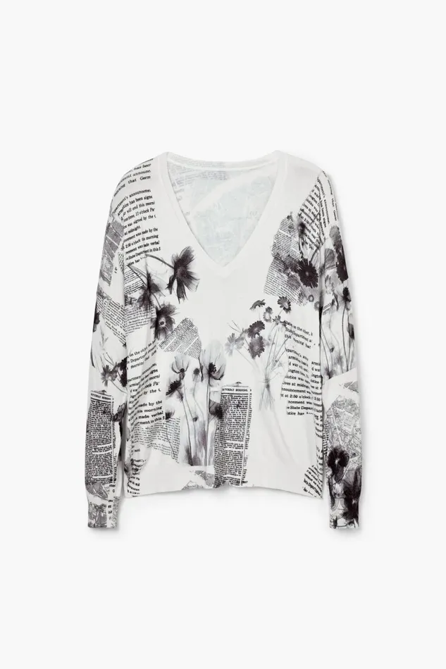 Sweaters Women Desigual Knitted Sweater With Text Print White