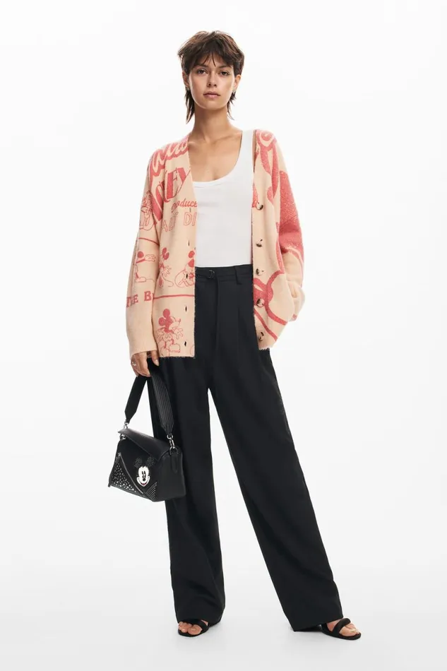 Sweaters Women Desigual Mickey Cardigan Red