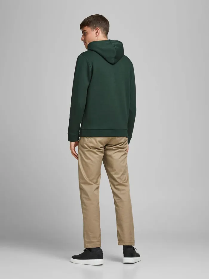 Sweatshirts JACK and JONES Mens BRUSHED LOOPBACK HOODIE Green Darkest Spruce Near Me