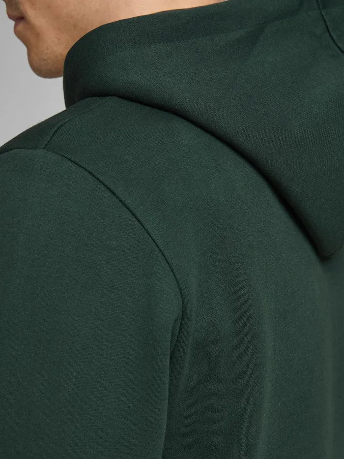 Sweatshirts JACK and JONES Mens BRUSHED LOOPBACK HOODIE Green Darkest Spruce Near Me