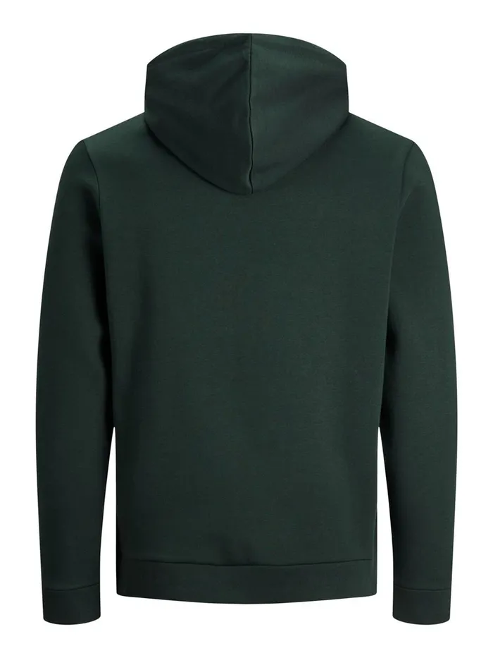 Sweatshirts JACK and JONES Mens BRUSHED LOOPBACK HOODIE Green Darkest Spruce Near Me