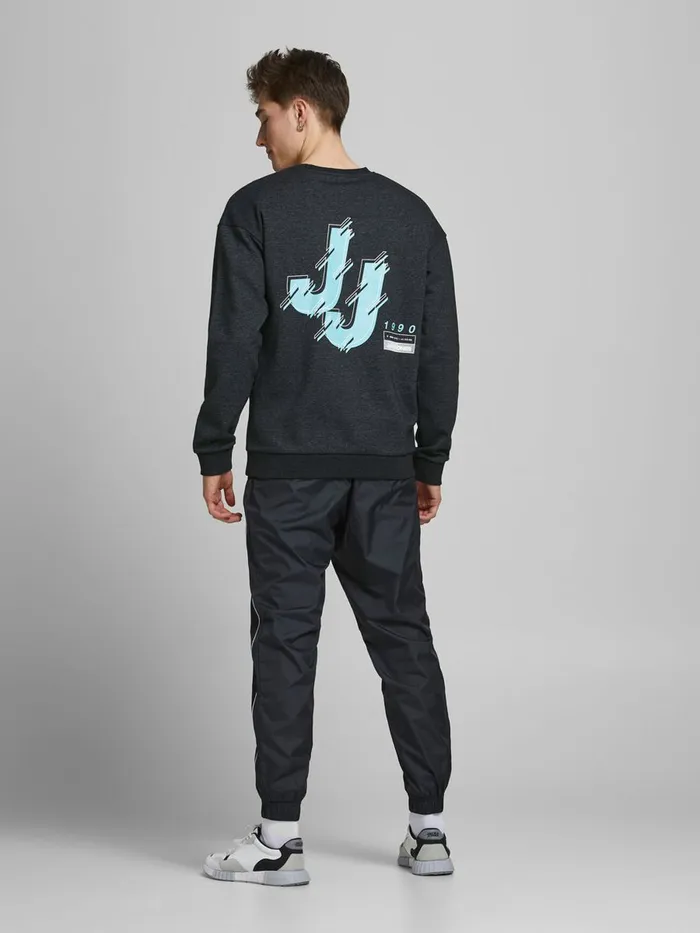 Sweatshirts JACK and JONES Mens CREW NECK SWEATSHIRT Black Black Gift Ideas