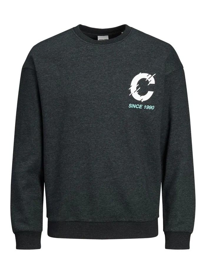 Sweatshirts JACK and JONES Mens CREW NECK SWEATSHIRT Black Black Gift Ideas